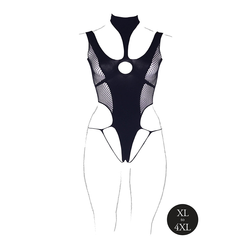 SHOTS - LE DESIR CYLLENE XLVIII TURTLENECK BODYSUIT BLACK QUEEN SIZE