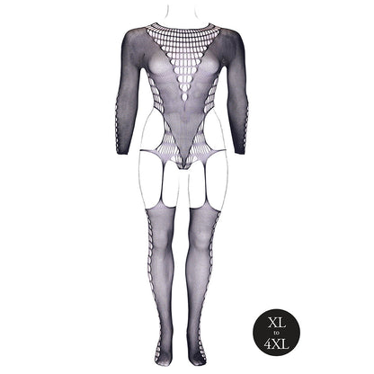 SHOTS - LE DESIR SHADE KALYKE XXIII BODYSTOCKING WITH TURTLENECK BLACK QUEEN SIZE