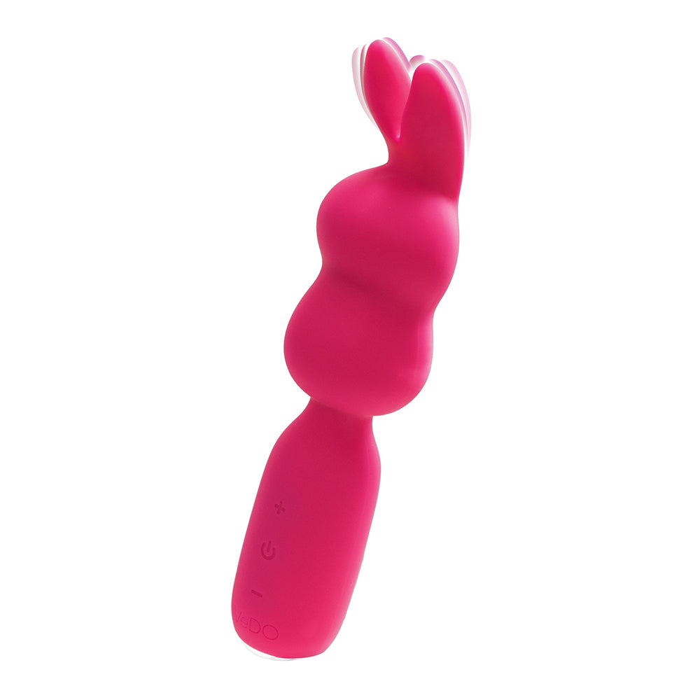 VEDO - HOPPER BUNNY RECHARGEABLE SILICONE MINI WAND VIBRATOR PINK