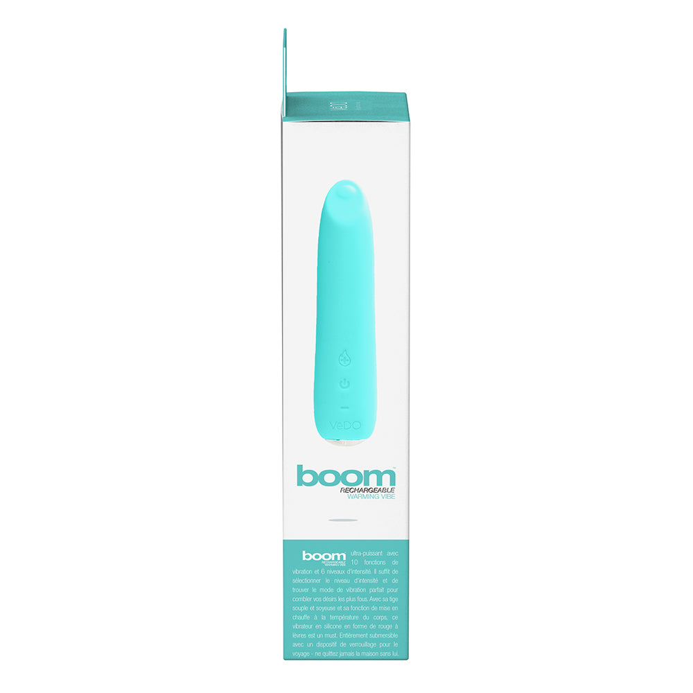 VEDO - VIBRADOR SLIMLINE DE SILICONE RECARREGÁVEL COM AQUECIMENTO BOOM