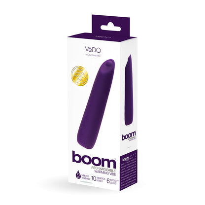 VEDO - VIBRADOR SLIMLINE DE SILICONE RECARREGÁVEL COM AQUECIMENTO BOOM