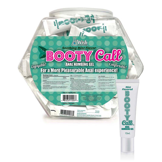 LITTLE GENIE - BOOTYCALL ANAL NUMBING GEL MINT 65-PIECE FISHBOWL DISPLAY