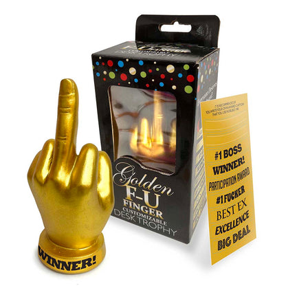 LITTLE GENIE - GOLDEN F-U FINGER TROPHY