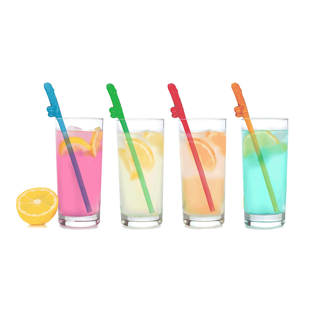 LITTLE GENIE - SUPER FUN PENIS PARTY STRAWS 8-PACK MULTICOLOR