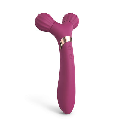 LOVELY PLANET - MASSAJADOR CORPORAL E VIBRADOR DE SILICONE RECARREGÁVEL DE PONTA DUPLA FIREBALL PLUM STAR