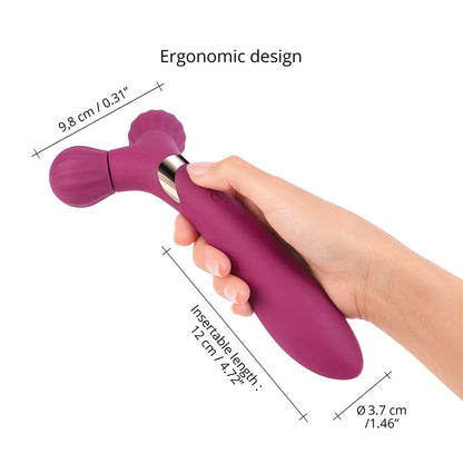 LOVELY PLANET - MASSAJADOR CORPORAL E VIBRADOR DE SILICONE RECARREGÁVEL DE PONTA DUPLA FIREBALL PLUM STAR