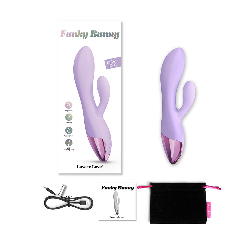LOVELY PLANET - VIBRADOR PARA BEBÉ COELHO FUNKY BUNNY LOVE TO LOVE VIVA MAUVE