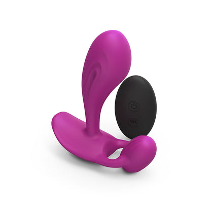 LOVELY PLANET - LOVE TO LOVE WITTY RECHARGEABLE REMOTE-CONTROLLED SILICONE P & G VIBRATOR SWEET ORCHID