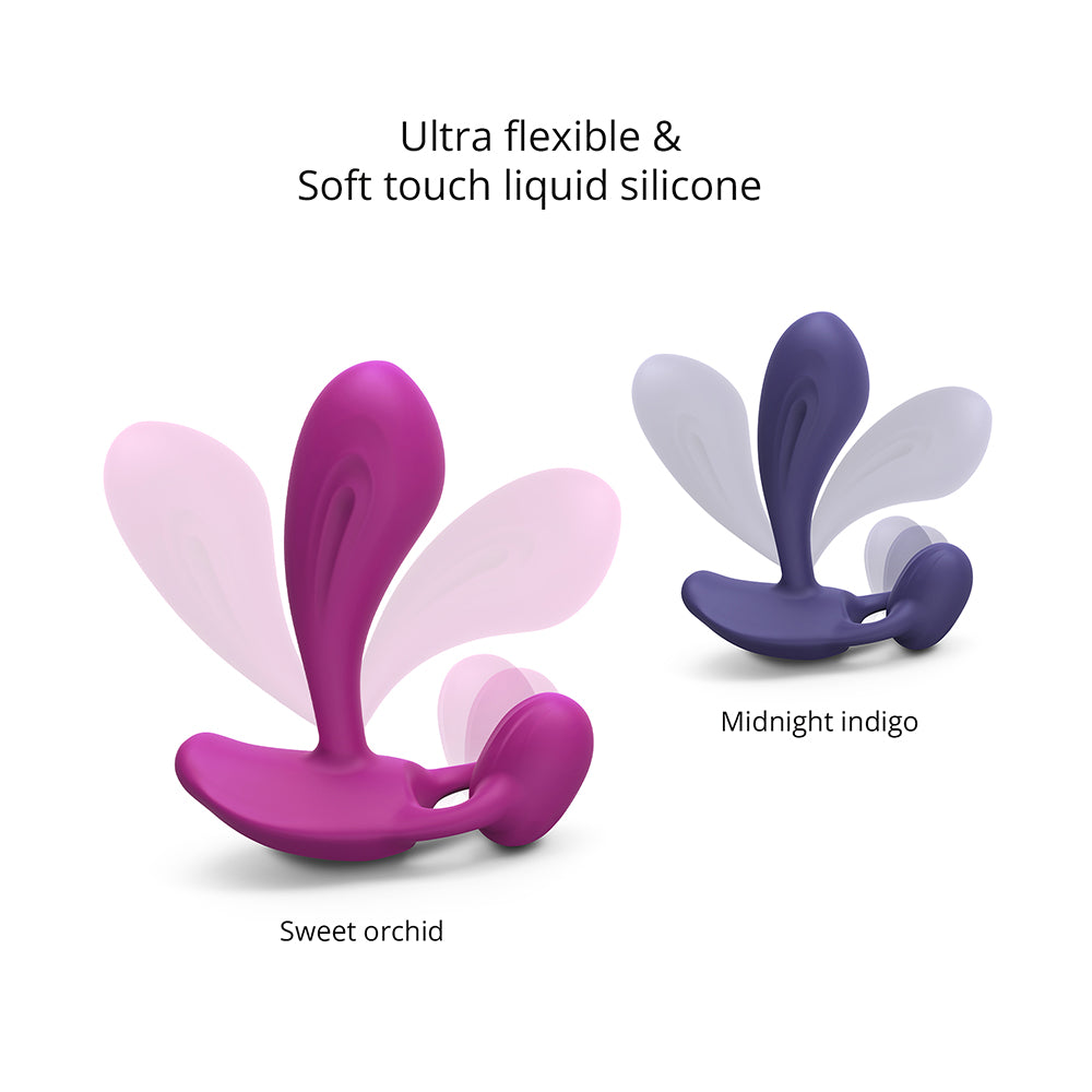 LOVELY PLANET - LOVE TO LOVE WITTY RECHARGEABLE REMOTE-CONTROLLED SILICONE P & G VIBRATOR SWEET ORCHID
