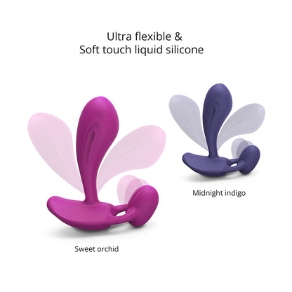 LOVELY PLANET - LOVE TO LOVE WITTY RECHARGEABLE REMOTE-CONTROLLED SILICONE P & G VIBRATOR SWEET ORCHID
