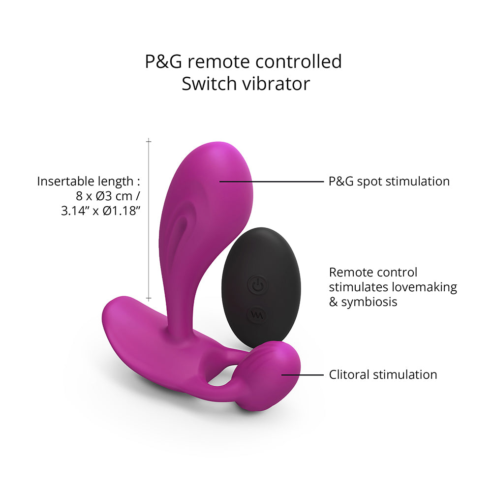 LOVELY PLANET - LOVE TO LOVE WITTY RECHARGEABLE REMOTE-CONTROLLED SILICONE P & G VIBRATOR SWEET ORCHID
