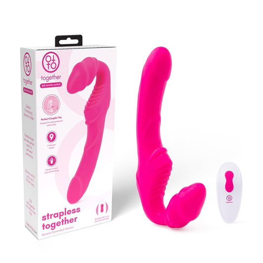 TOGETHER TOY - VIBRADOR COM CONTROLO REMOTO SEM ALÇAS COR-DE-ROSA