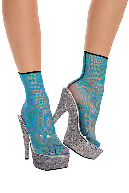 MUSIC LEGS - CALCETIN CORTO RED TURQUESA