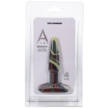 DOC JOHNSON - A-PLAY GROOVY 4 POL. PLUG ANAL EM SILICONE CAMUFLADO