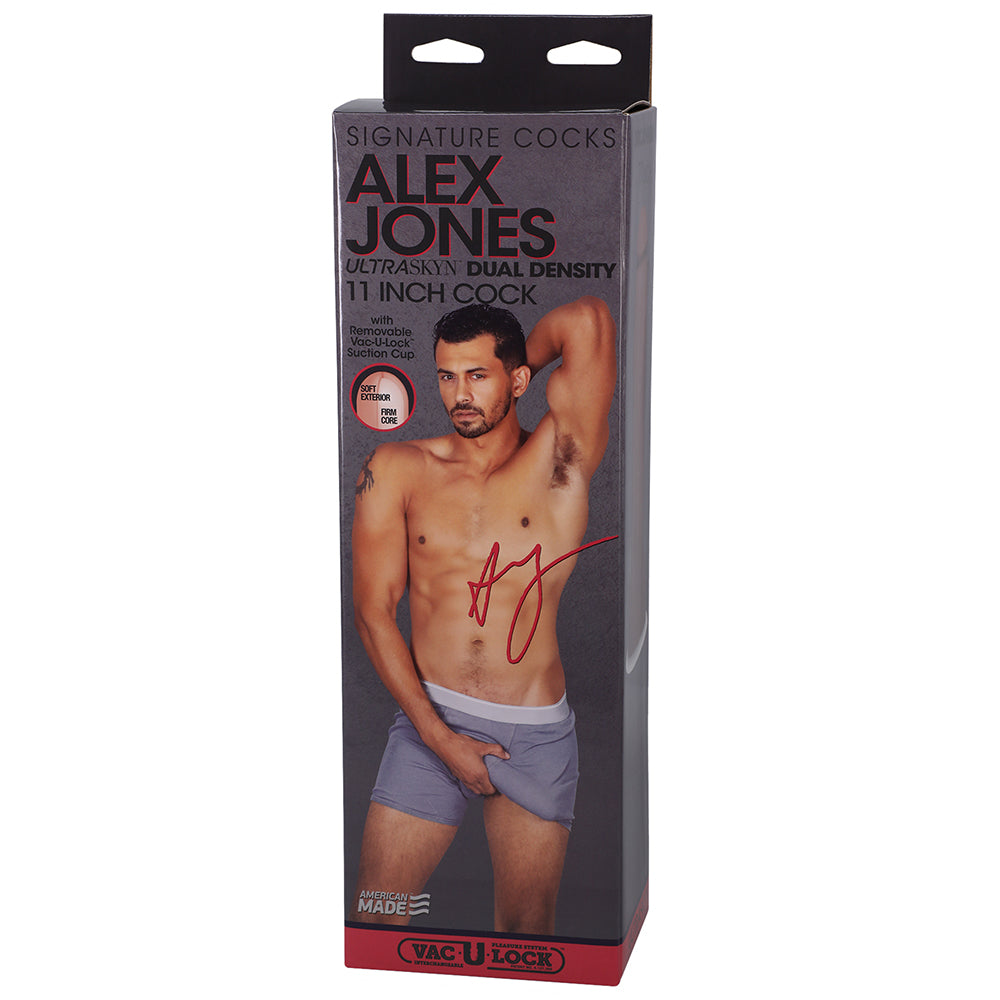DOC JOHNSON - SIGNATURE COCKS ALEX JONES ULTRASKYN 11 IN. DUAL DENSITY DILDO WITH REMOVABLE VAC-U-LOCK SUCTION CUP TAN