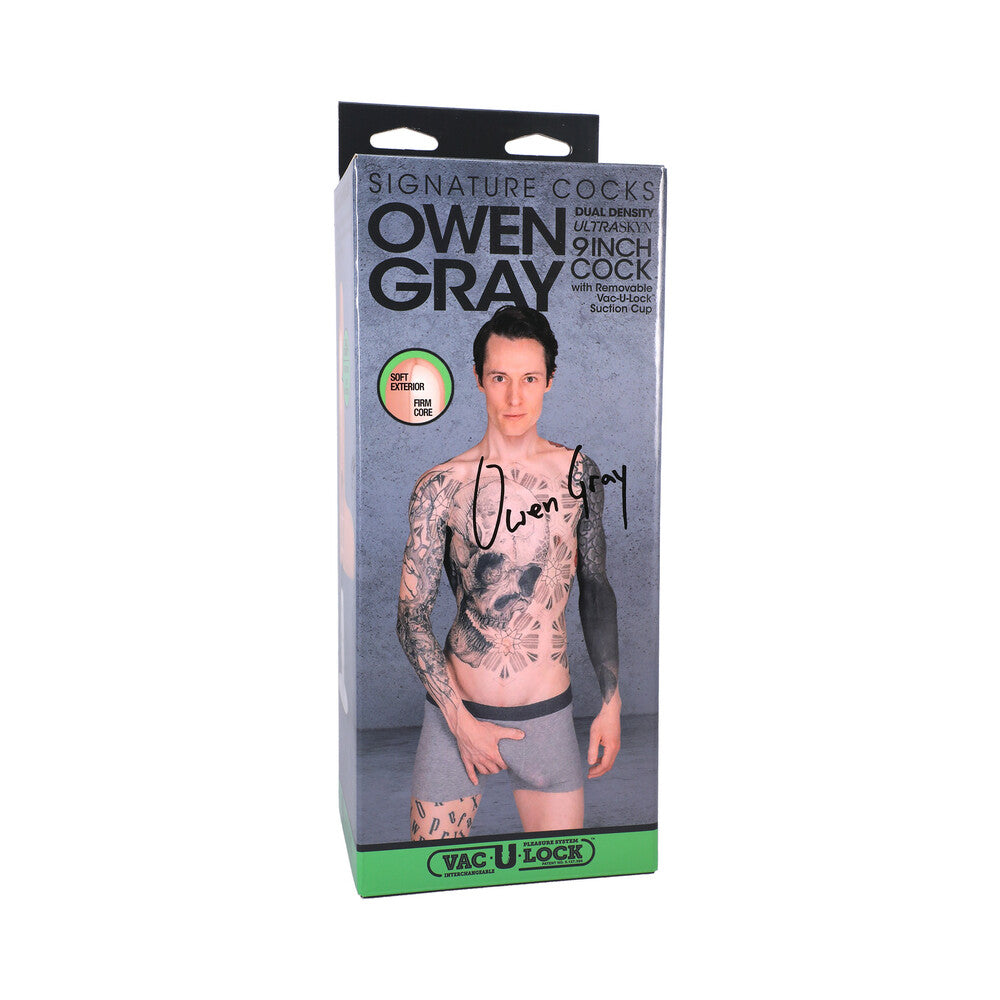 DOC JOHNSON - SIGNATURE COCKS OWEN GRAY 9 IN. ULTRASKYN DILDO WITH VAC-U-LOCK SUCTION CUP