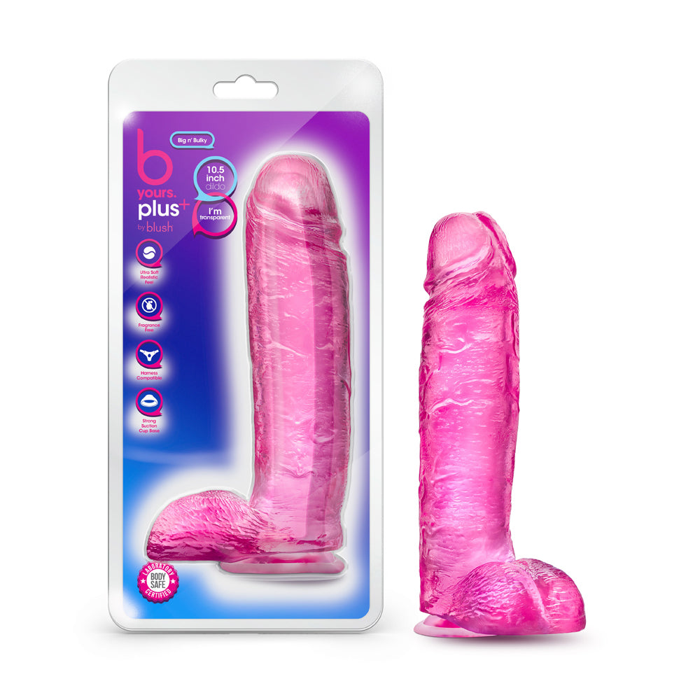 BLUSH - B YOURS PLUS BIG N' BULKY 10.5 IN. DILDO WITH BALLS PINK