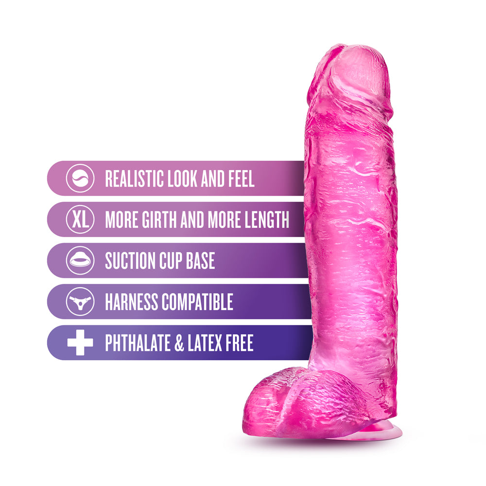 BLUSH - B YOURS PLUS BIG N' BULKY 10.5 IN. DILDO WITH BALLS PINK
