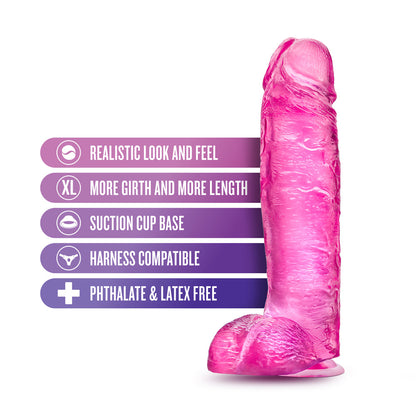 BLUSH - B YOURS PLUS BIG N' BULKY 10.5 IN. DILDO WITH BALLS PINK
