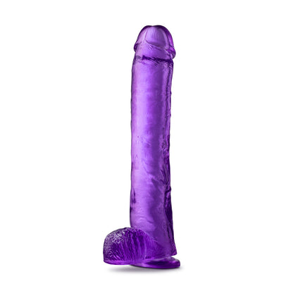 BLUSH - B YOURS PLUS HEFTY N' HUNG 14 IN. DILDO WITH BALLS PURPLE