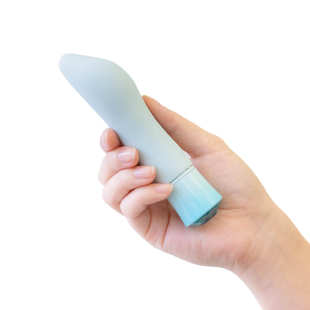 BLUSH - OH MY GEM ARDOR RECHARGEABLE WARMING SILICONE TAPERED VIBRATOR AQUAMARINE