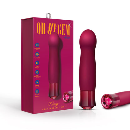 BLUSH - OH MY GEM CLASSY RECHARGEABLE WARMING SILICONE G-SPOT VIBRATOR GARNET