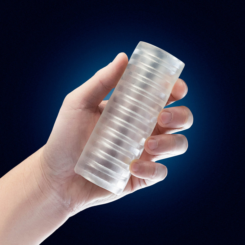BLUSH - RIZE! RIBZ GLOW IN THE DARK SELF-LUBRICATING STROKER CLEAR
