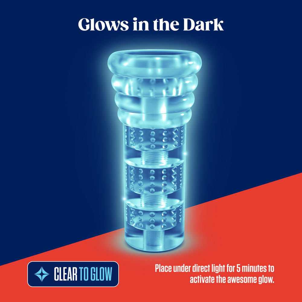 BLUSH - RIZE! LUZ GLOW IN THE DARK SELF-LUBRICATING STROKER CLEAR