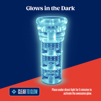 BLUSH - RIZE! LUZ GLOW IN THE DARK SELF-LUBRICATING STROKER CLEAR