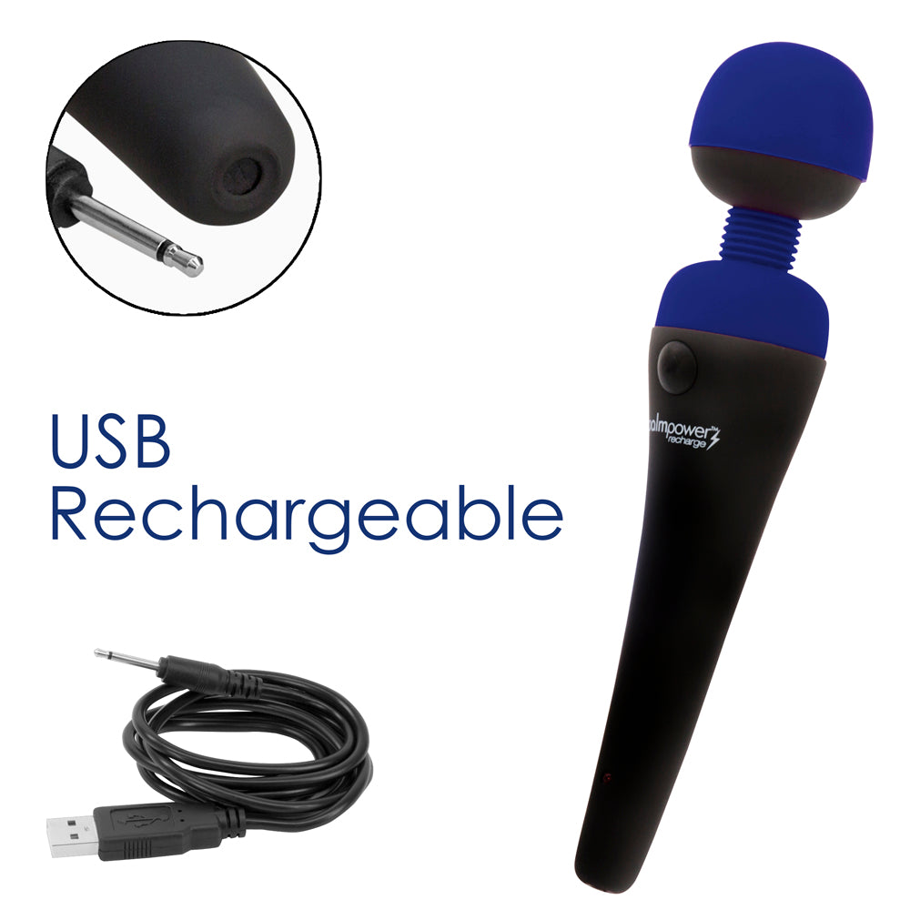 BMS - MASSAGADOR PALMPOWER RECARREGÁVEL VIA USB AZUL