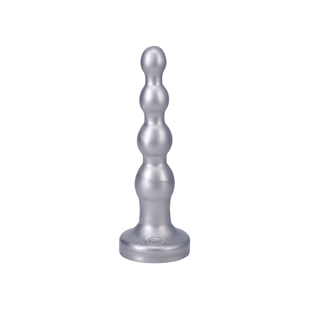 TANTUS - RIPPLE LARGE 8 POL. DILDO ANAL COM CONTAS MÉDIO-FIRM PRATEADO