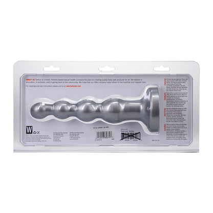 TANTUS - RIPPLE LARGE 8 POL. DILDO ANAL COM CONTAS MÉDIO-FIRM PRATEADO