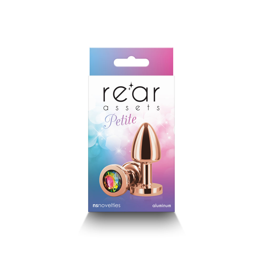 NS NOVELTIES - REAR ASSETS PETITE METAL ANAL PLUG ROSE GOLD/RAINBOW