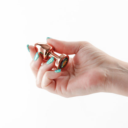 NS NOVELTIES - REAR ASSETS PETITE METAL ANAL PLUG ROSE GOLD/RAINBOW