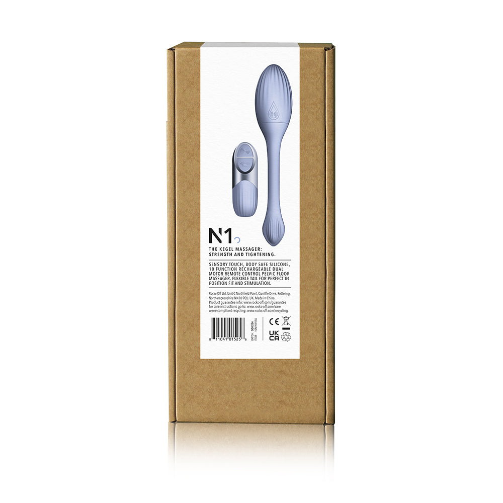ROCKS-OFF - NIYA 1 MASSAJADOR PÉLVICO DE SILICONE RECARREGÁVEL COM CONTROLO REMOTO CORNFLOWER