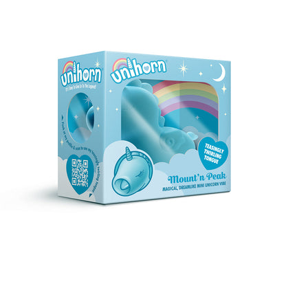 CREATIVE CONCEPTIONS - UNIHORN MOUNT'N PEAK POINTED FLICKING TONGUE VIBRATOR BLUE