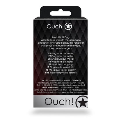 SHOTS - OUCH! ROUND GEM BUTT PLUG SMALL SILVER/RUBY RED