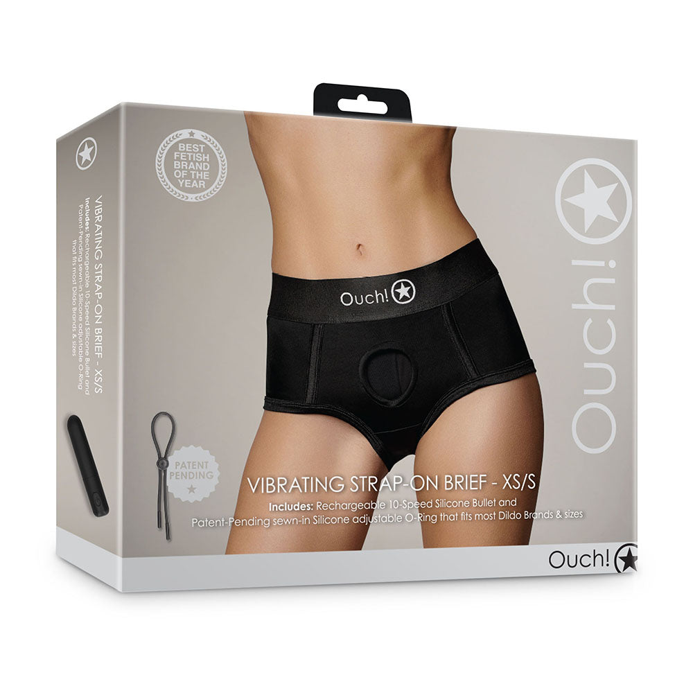 SHOTS - OUCH! VIBRATING STRAP-ON BRIEF