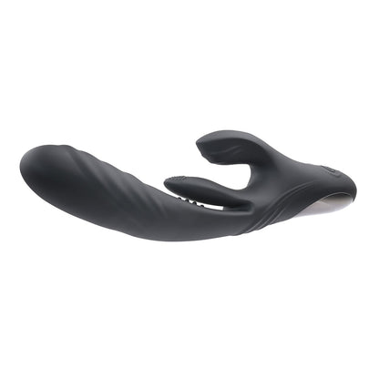 PLAYBOY - VIBRADOR DE DUPLA ESTIMULAÇÃO EM SILICONE RECARREGÁVEL RAPID RABBIT PRETO