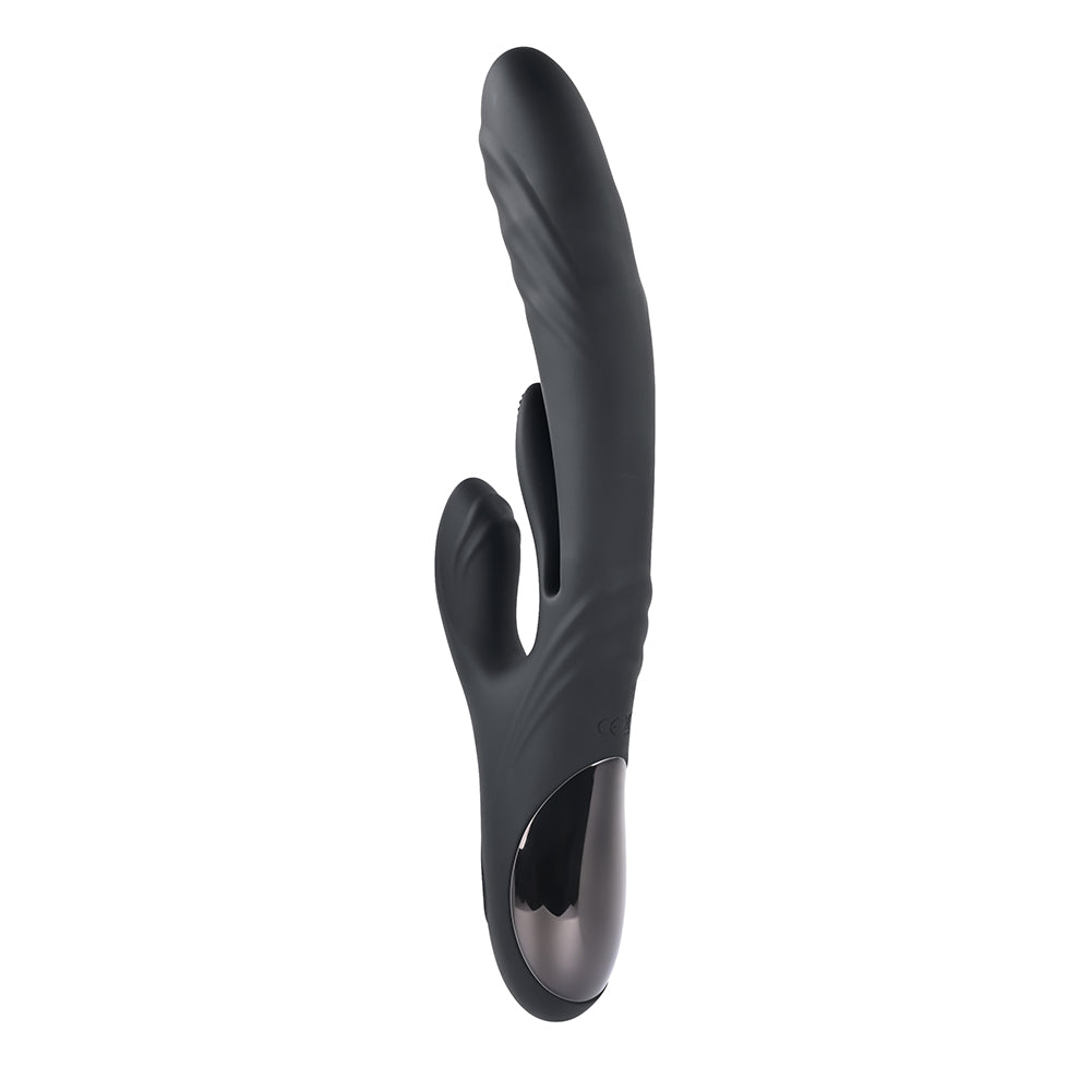 PLAYBOY - VIBRADOR DE DUPLA ESTIMULAÇÃO EM SILICONE RECARREGÁVEL RAPID RABBIT PRETO