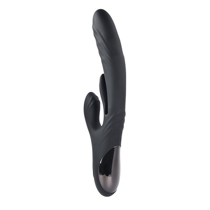 PLAYBOY - VIBRADOR DE DUPLA ESTIMULAÇÃO EM SILICONE RECARREGÁVEL RAPID RABBIT PRETO