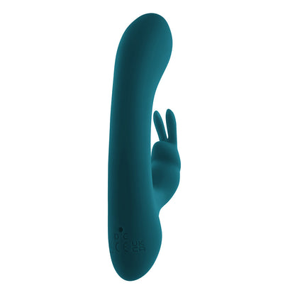 PLAYBOY - LIL RABBIT RECHARGEABLE SILICONE DUAL STIMULATION VIBRATOR DEEP TEAL