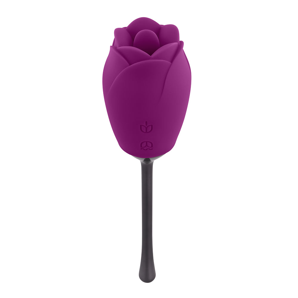PLAYBOY - PETAL RECHARGEABLE SILICONE TONGUE FLICKING VIBRATOR WILD ASTER