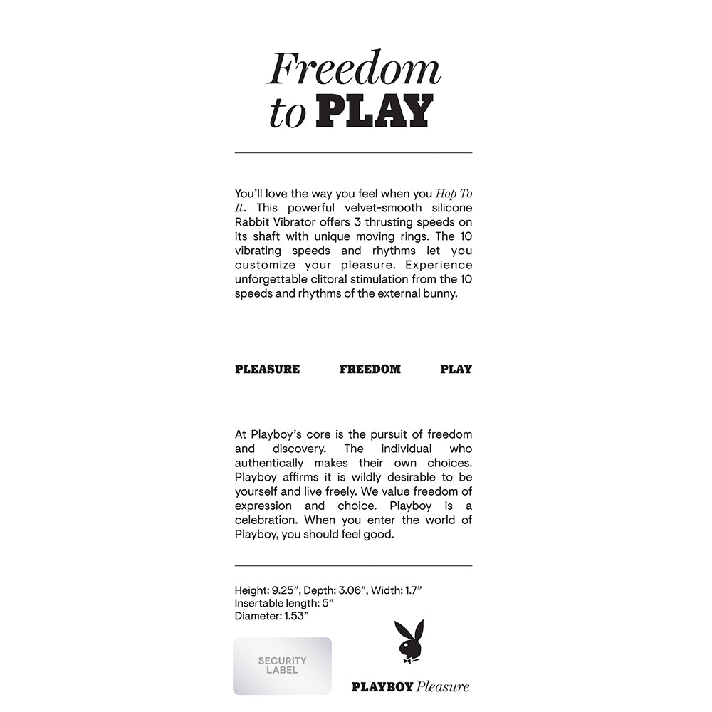 PLAYBOY - HOP TO IT RECHARGEABLE THRUSTING SILICONE DUAL STIMULATION VIBRATOR ACAI