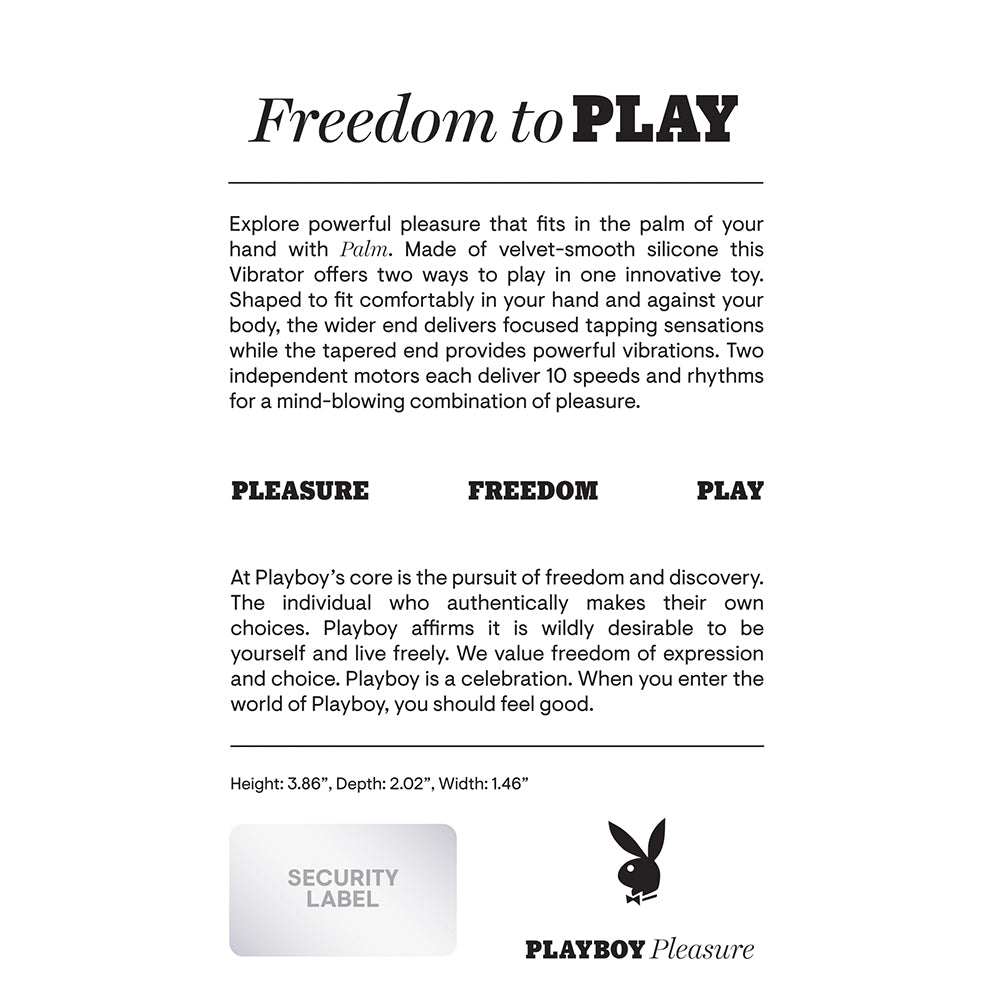 PLAYBOY - PALM RECHARGEABLE SILICONE TAPPING VIBRATOR SOLO