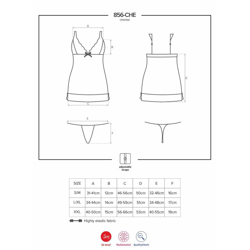 OBSESSIVE - 856-CHE-1 CHEMISE Y TANGA COLOR