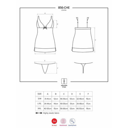 OBSESSIVE - 856-CHE-1 CHEMISE Y TANGA COLOR