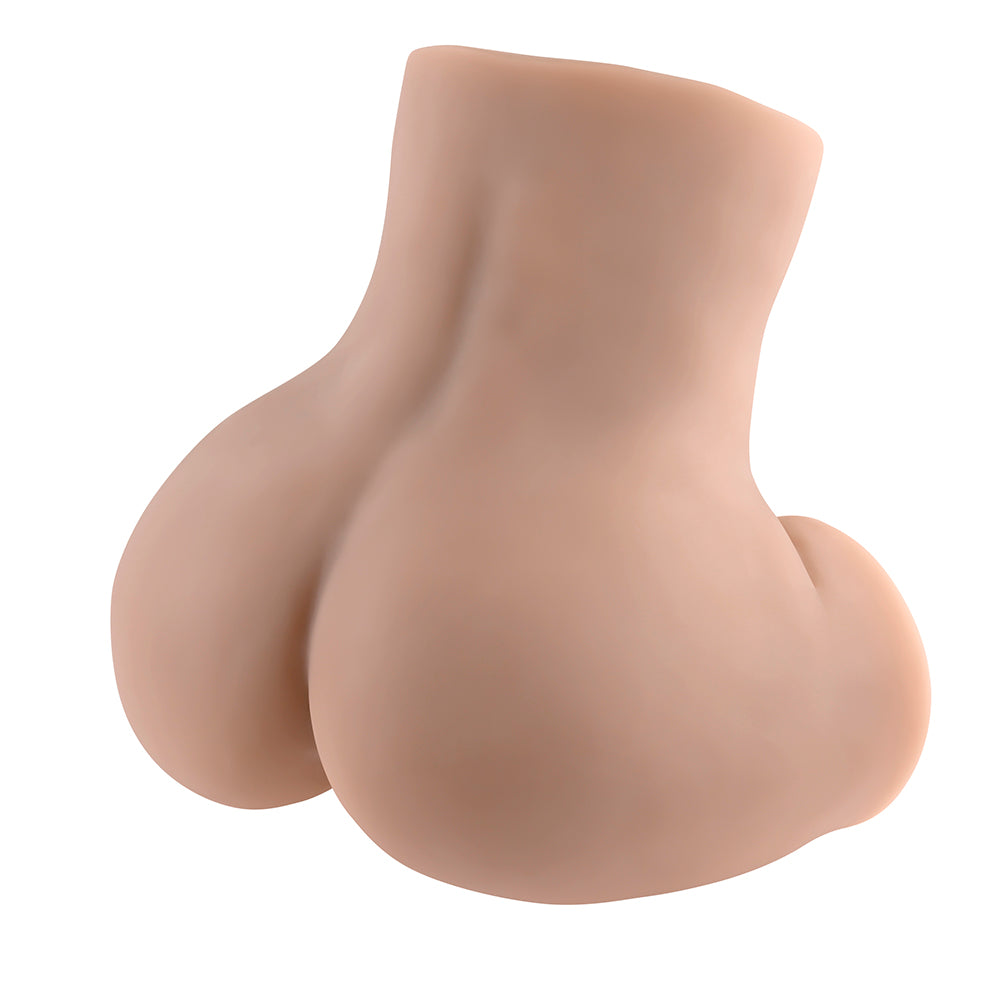 ZERO TOLERANCE - REAR BEAUTY RECHARGEABLE REMOTE CONTROLLED VIBRATING SUCKING DUAL ENTRY MASTURBATOR TPE LIGHT