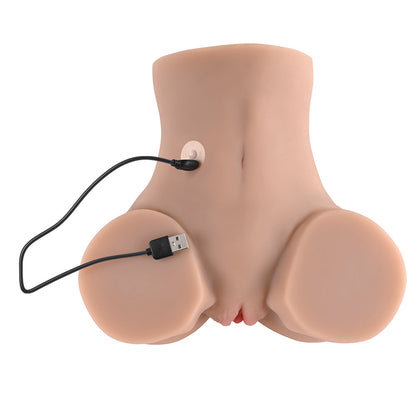ZERO TOLERANCE - REAR BEAUTY RECHARGEABLE REMOTE CONTROLLED VIBRATING SUCKING DUAL ENTRY MASTURBATOR TPE LIGHT