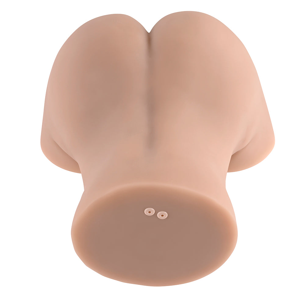 ZERO TOLERANCE - REAR BEAUTY RECHARGEABLE REMOTE CONTROLLED VIBRATING SUCKING DUAL ENTRY MASTURBATOR TPE LIGHT